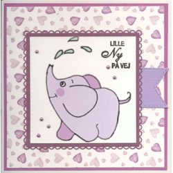 Felicita Toppers, 9x9cm, 18 ark, 6 forskellige elefanter, lilla/gr�n