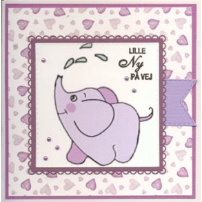 Felicita Toppers, 9x9cm, 18 ark, 6 forskellige elefanter, lilla/gr�n