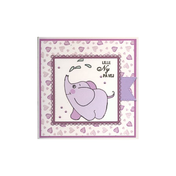 Felicita Toppers, 9x9cm, 18 ark, 6 forskellige elefanter, lilla/gr�n