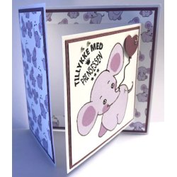 Felicita Toppers, 9x9cm, 18 ark, 6 forskellige elefanter, lilla/gr�n