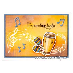 Die cuts - Musik instrumenter, noder, afspillere (Marianne Design VK9628)