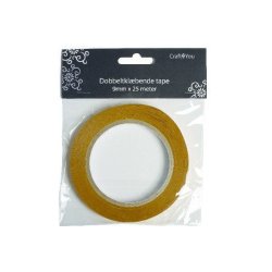 Dobbeltklbende tape 9mm x 25m, strk klbende