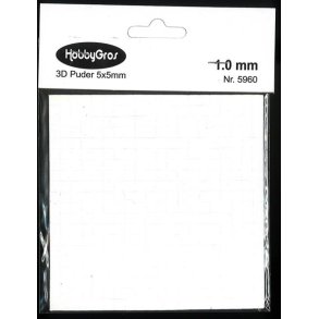 3D klbepuder 1mm, tern 5x5mm, 400 puder/ark