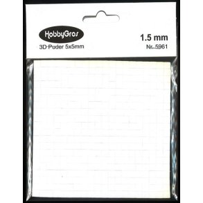 3D klbepuder 1,5mm, tern 5x5mm, 400 puder/ark