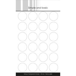 Transparente runde stickers til erstatning for tape, SBA651