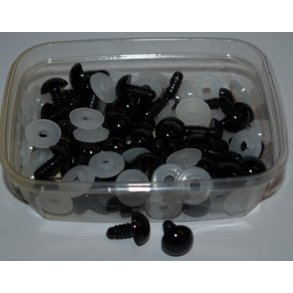 jne m/sikkerhedskive, sort, 12mm, 1 par