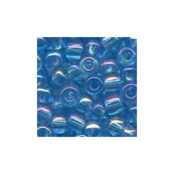 Glasperler, Rocailles 2,5mm, ca. 20g, Himmelbl� m/regnbuesk�r