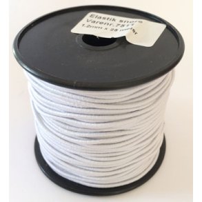 Elastik snor hvid, 1,2mm, 25meter p rullen