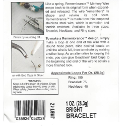 Memory wire i rustfri stl til armbnd, 0,65mm, 28g