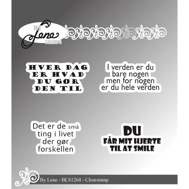 Akrylstempel/Clearstamp fra By Lene, BLS1264, Sde tekster/citater