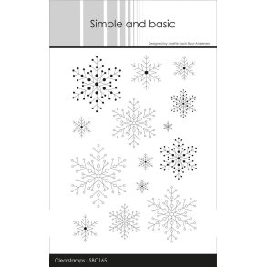Akrylstempel med 14 snefnug, Simple&Basic SBC165
