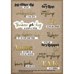 Akrylstempel, "Krligheds-tekster" fra DAN Stamps 7819