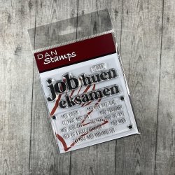 Akrylstempel, "job &amp; eksamen"-tekster fra DAN Stamps 7822