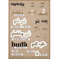 Akrylstempel, "jule-tekster" fra DAN Stamps 7824