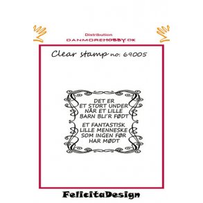 Acrylstempel m/tekst 48x40mm