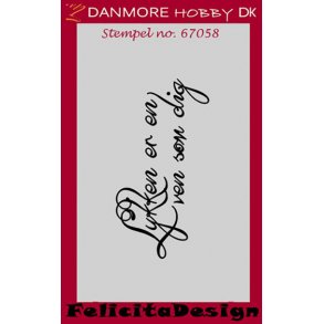 Akrylstempel, m/tekst, ca 68x28mm