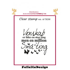 Akrylstempel, m/tekst,  ca 48x48mm