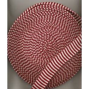 Tubestrik i 40mm bredde - BORDEAUX/HVID, 1meter