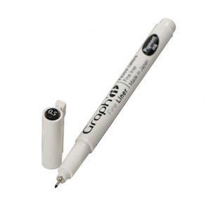 Graph'it Fine liner Tusch, stregtykkelse: 0,5 mm, Black/sort, 1stk.
