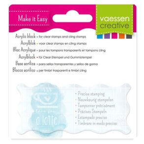 Stempelblok, klar, 90x40x10mm m/mlelinjer