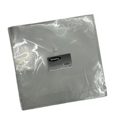 Opbevaring - Praktisk gennemsigtig plastkuvert m/lukning, til opbevaring af scrapark (30,5x30,5cm) 