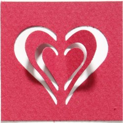 Punch, dobbelt hjerte, ca. 38mm