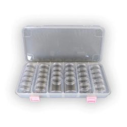 Opbevaring - Plast ske med 28 runde btter m/lg