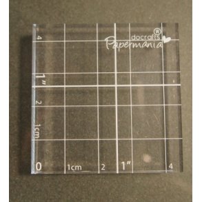 Stempelblok, klar, 45x45x8mm m/mlelinjer