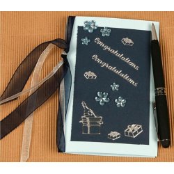 Stickers - congratulation, ca. 56x7mm, slv