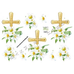 3D ark - Kondolance, kors og liljer