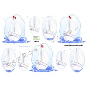 3D klippeark - Skibe, sejlskib