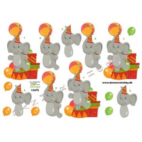 3D ark - B�rnemotiv, cirkuselefant