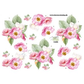 3D ark - Blomster, hunderose