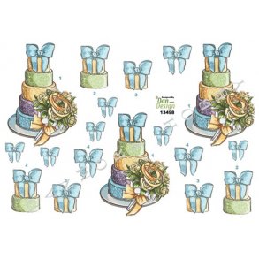 3D ark - Bryllup, bryllupskage, vielsesringe