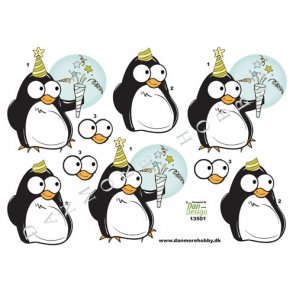 3D ark - Fdselsdag, pingvin, fest