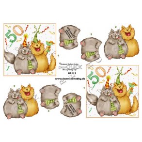 3D ark - Fdselsdag, 50 rs dag, katte