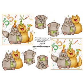 3D ark - Fdselsdag, 55 rs dag, katte