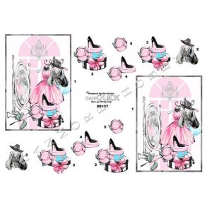 3D ark - Tj og sko, pigetj, sko, hat