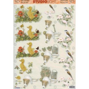 3D ark - Fugl, lling, hund