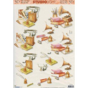 3D ark - Telefon, gramofon, vintage