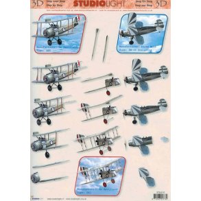 3D ark - Flyvemaskine, biplan