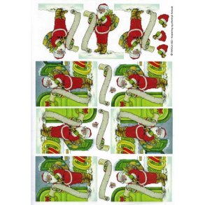 3D ark - Jul, julemand med �nskeseddel