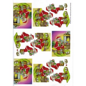 3D ark - Jul, julemand med pakker