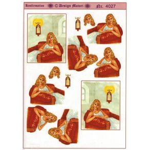 3D ark - Konfirmation. Pige i l�nestol