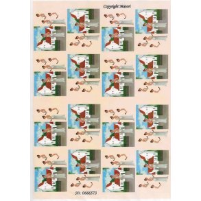 3D ark - Konfirmation. Pige m/rose foran kirke, lille