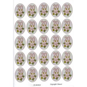 3D ark - Fdselsdage, 20 r, rosa, tal