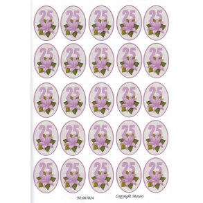 3D ark - Fdselsdage, 25 r, rosa, tal