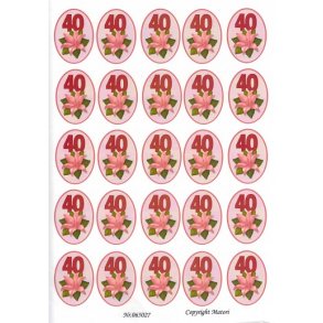 3D ark - Fdselsdage, 35 r, rd, 5x5 felter, tal