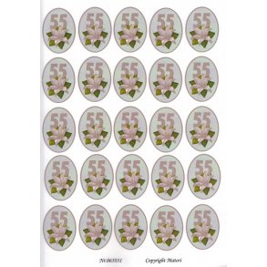 3D ark - Fdselsdage, 55 r, beige, 5x5 felter, tal