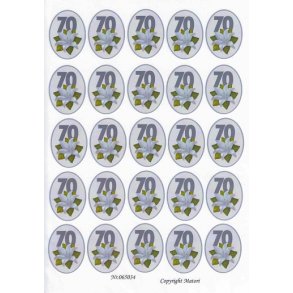 3D ark - Fdselsdage, 70 r, lilla, 5x5, tal